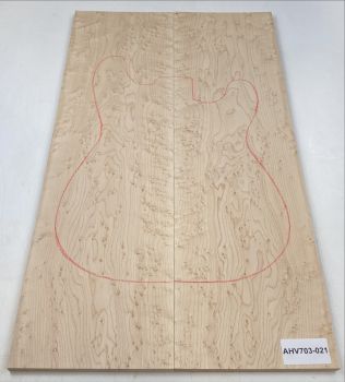 Top Bird's Eye Maple, 2-pcs. 9mm, Unique Piece #021